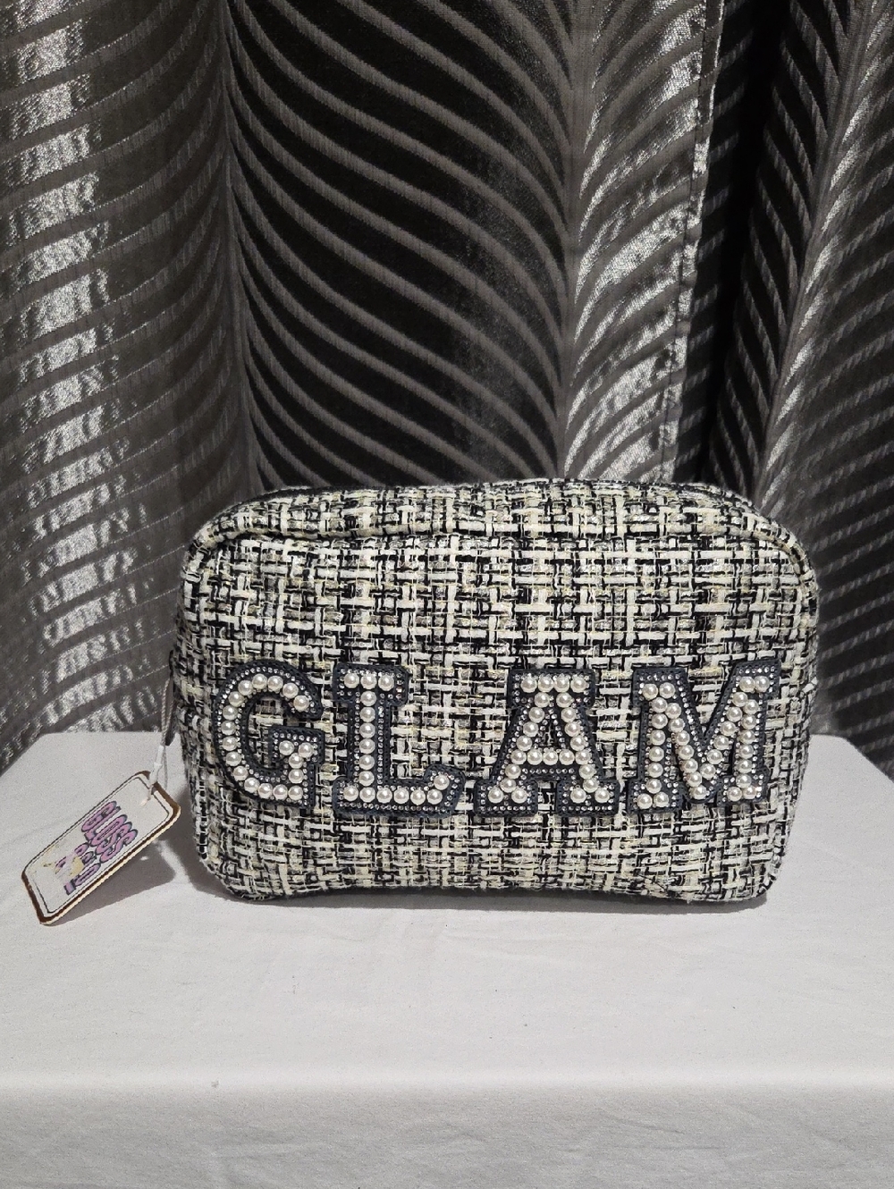 Gloss & Glo Tweed GLAM Cosmetic Bag